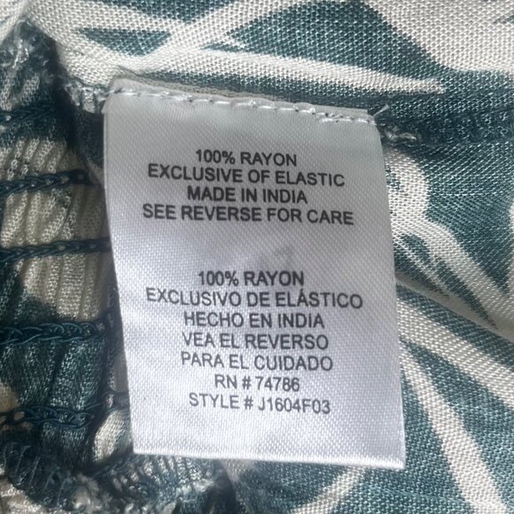 Patrons Of Peace Halter Top Tropical Leaf Peplum Hem Green Size Large New WOT - Picture 7 of 8